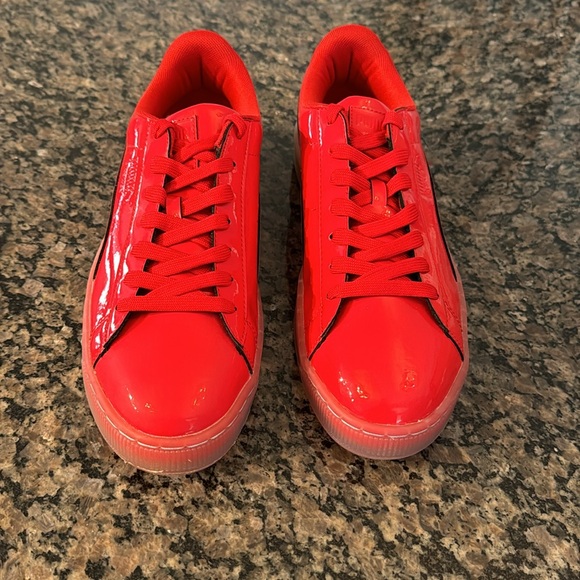Puma Basket patent red ice fade sneakers NIB 10.5 - Picture 3 of 9